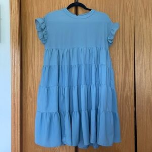 Medium Petal Roz Light Blue Doll Dress